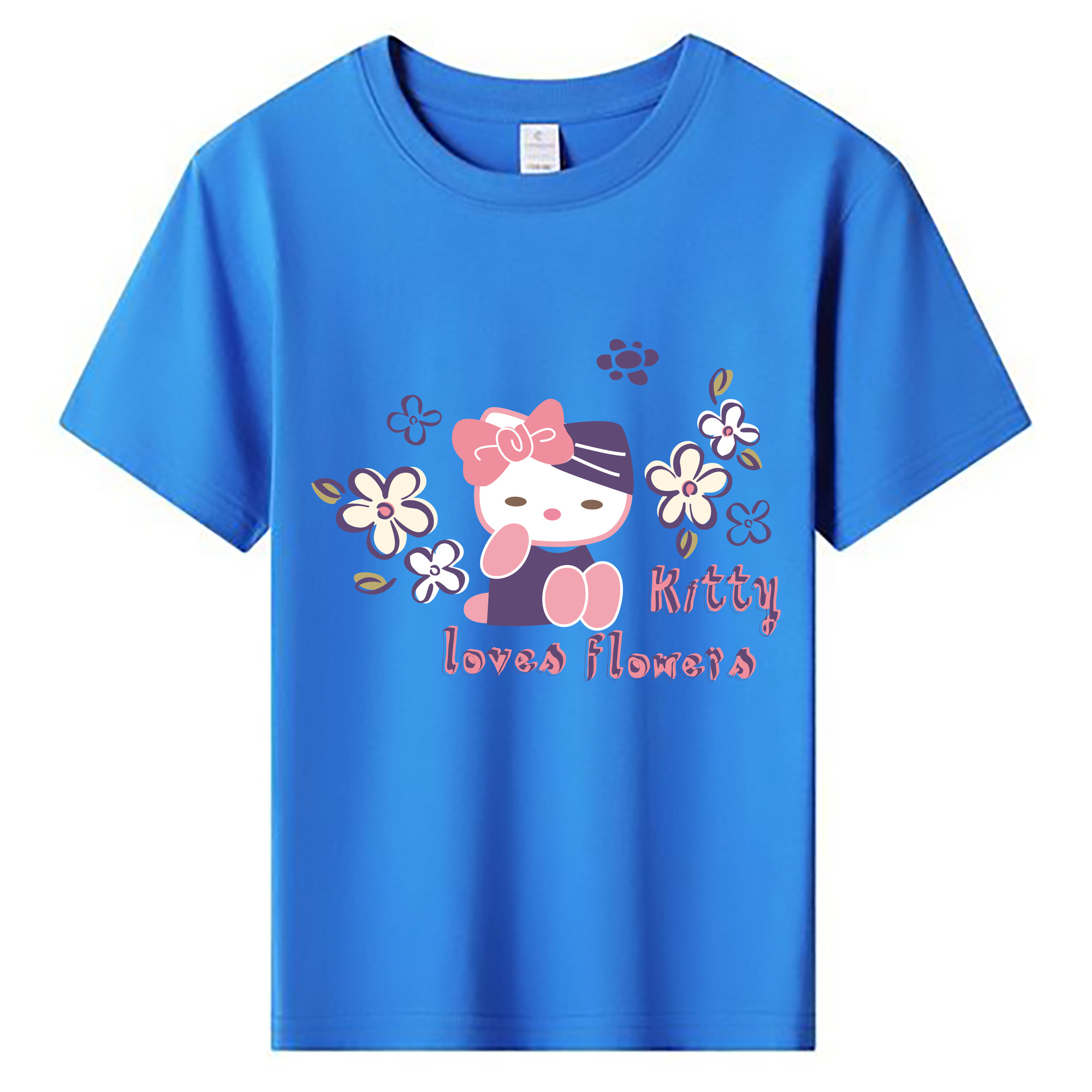 （画像用） Hello Kitty ハローキティ 綿100％キッズTシャツ（フロントプリント）